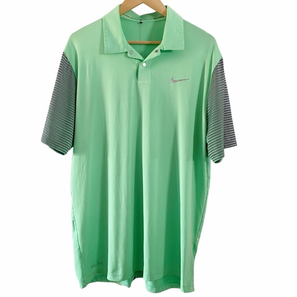 Nike Tiger Woods Golf Polo Shirt Size Men’s Large Green Dri Fit - Picture 1 of 10